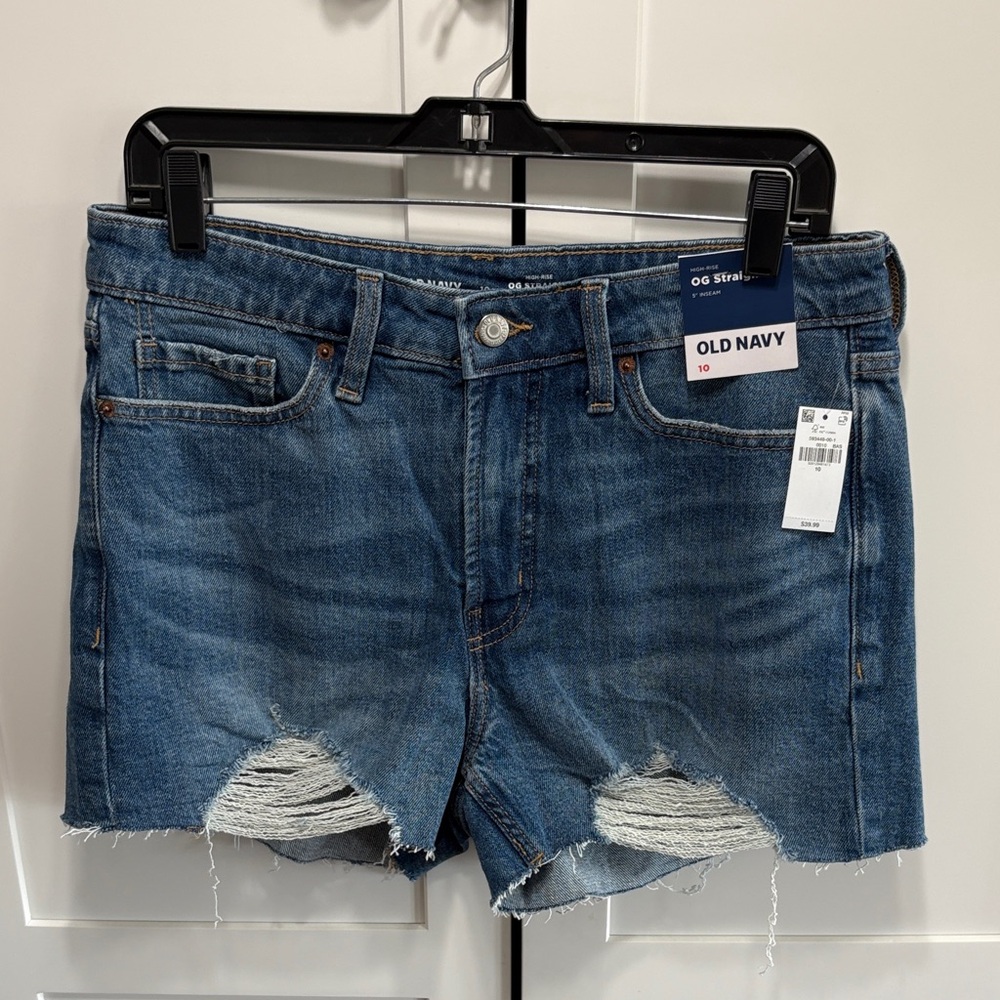 Old Navy high-rise denim shorts OG straight new with tags